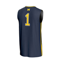 Michigan Wolverines Basketball Jersey, Navy Sportswear Jersey Shirt, Sleeveless Athletic Tank Jersey, Casual Gift for Men, Style 202219757