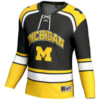 Michigan Wolverines Hockey Jersey, Black Sportswear Jersey Shirt, Long Sleeve Hockey Sweater Jersey, Casual Gift for Men