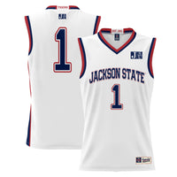 Jackson State Tigers Basketball Jersey, White Lightweight Sportswear Jersey Shirt, Sleeveless Athletic Tank Jersey, Casual Gift for Men