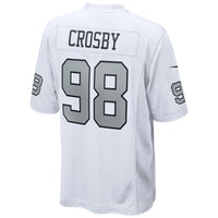 Maxx Crosby Las Vegas Raiders Football Jersey, White Game Sportswear Jersey Shirt, Lightweight Breathable Athletic Jersey, Casual Gift for Men