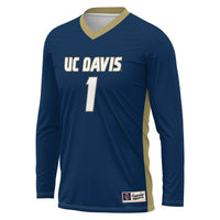 UC Davis Aggies Volleyball Jersey, Navy Sportswear Jersey Shirt, Lightweight Breathable Athletic Jersey, Casual Gift for Men, Style 204437198