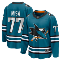 Michael Misa San Jose Sharks Hockey Jersey, Teal Breakaway Sportswear Jersey Shirt, Long Sleeve Hockey Sweater Jersey, Casual Gift for Men