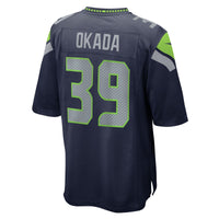 Ty Okada Seattle Seahawks Football Jersey, Navy Game Sportswear Jersey Shirt, Lightweight Breathable Athletic Jersey, Casual Gift for Men
