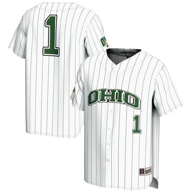Ohio Bobcats Baseball Jersey, White Lightweight Sportswear Jersey Shirt, Lightweight Breathable Athletic Jersey, Casual Gift for Men