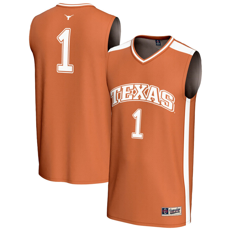 Texas Longhorns Basketball Jersey, Orange Fashion Lightweight Sportswear Jersey Shirt, Sleeveless Athletic Tank Jersey, Casual Gift for Men