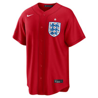 England National Team x MLB Red Stadium Replica Baseball Jersey, Sportswear Jersey Shirt, Lightweight Athletic Jersey, Casual Gift for Men