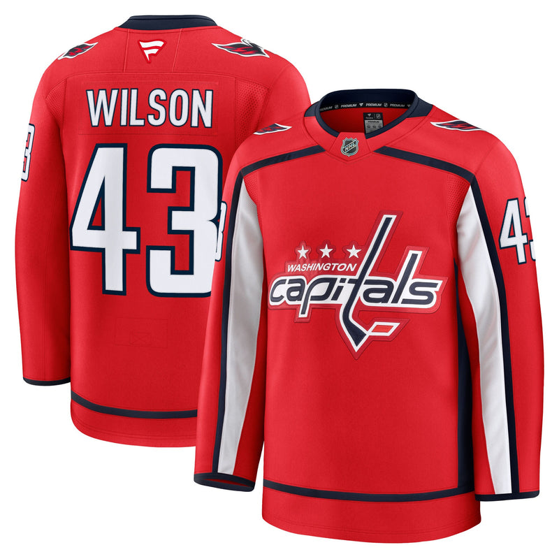 Tom Wilson Washington Capitals Hockey Jersey, Red Premium Home Sportswear Jersey Shirt, Long Sleeve Hockey Sweater Jersey, Casual Gift for Men