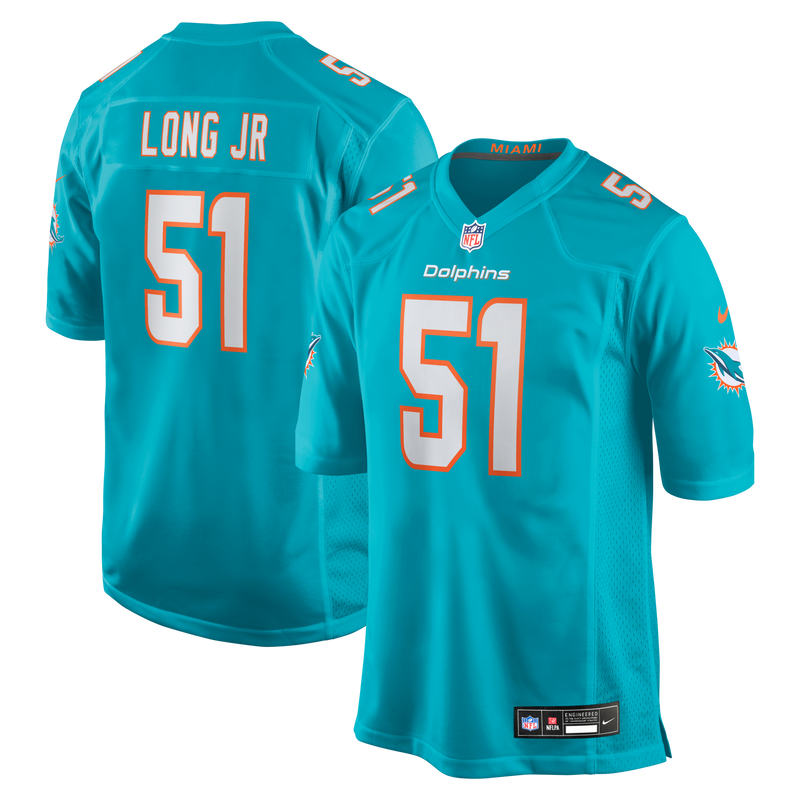 David Long Jr. Miami Dolphins Football Jersey, Aqua Game Sportswear Jersey Shirt, Lightweight Breathable Athletic Jersey, Casual Gift for Men