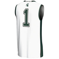 Michigan State Spartans Basketball Jersey, White Lightweight Sportswear Jersey Shirt, Sleeveless Athletic Tank Jersey, Casual Gift for Men