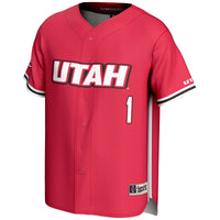 Utah Utes Baseball Jersey, Red Fashion Sportswear Jersey Shirt, Lightweight Breathable Athletic Jersey, Casual Gift for Men, Style 201141773