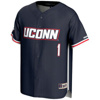 UConn Huskies Baseball Jersey, Navy Lightweight Sportswear Jersey Shirt, Lightweight Breathable Athletic Jersey, Casual Gift for Men