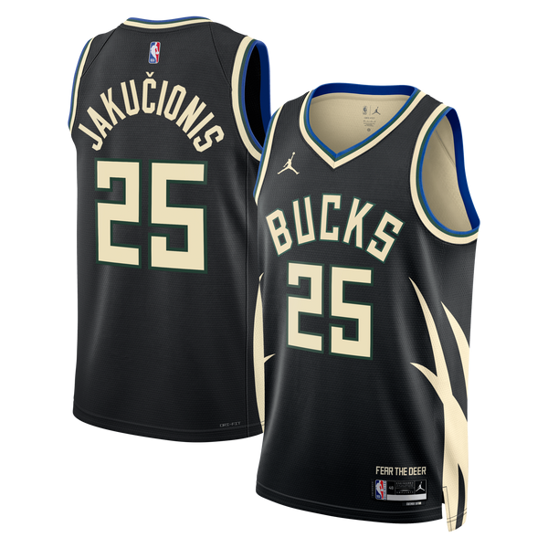 Milwaukee Bucks Statement Edition Swingman Jersey - Hunter Green - Kasparas Jakučionis