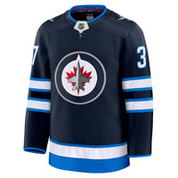 Connor Hellebuyck Winnipeg Jets Hockey Jersey, Navy Premium Home Sportswear Jersey Shirt, Long Sleeve Hockey Sweater Jersey, Casual Gift for Men