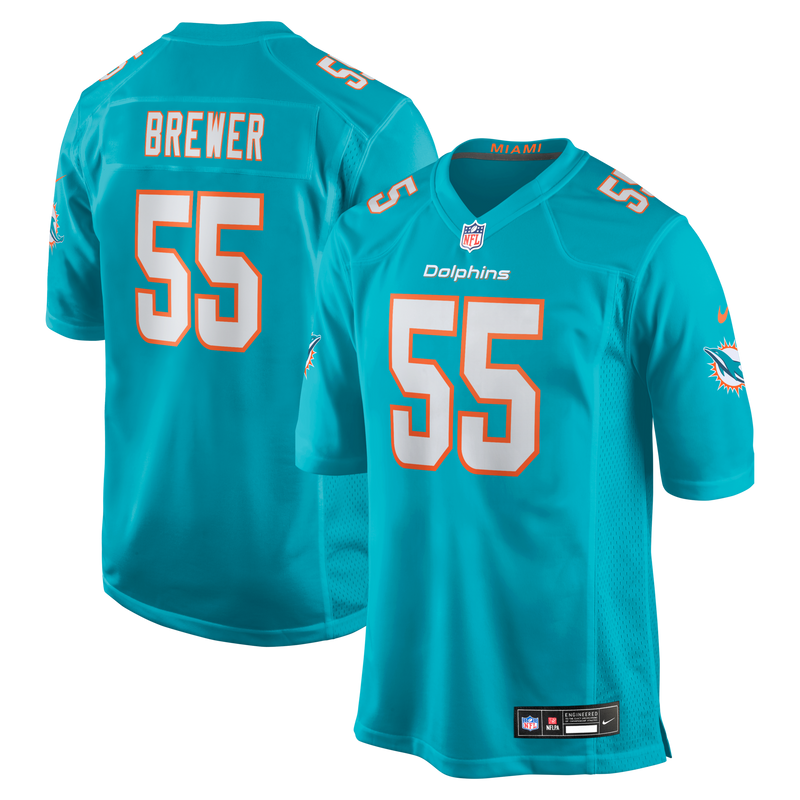 Aaron Brewer Miami Dolphins Football Jersey, Aqua Game Sportswear Jersey Shirt, Lightweight Breathable Athletic Jersey, Casual Gift for Men