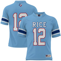 Rice Owls Football Jersey, Light Blue Sportswear Jersey Shirt, Lightweight Breathable Athletic Jersey, Casual Gift for Men