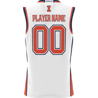Illinois Fighting Illini Basketball Jersey, White Lightweight Sportswear Jersey Shirt, Sleeveless Athletic Tank Jersey, Casual Gift for Men