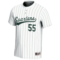 Michigan State Spartans Softball Jersey, White Fashion Sportswear Jersey Shirt, Lightweight Breathable Athletic Jersey, Casual Gift for Men