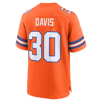 Terrell Davis Denver Broncos Football Jersey, Orange Game Sportswear Jersey Shirt, Lightweight Breathable Athletic Jersey, Casual Gift for Men