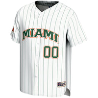 Miami Hurricanes Baseball Jersey, White Lightweight Sportswear Jersey Shirt, Lightweight Breathable Athletic Jersey, Casual Gift for Men
