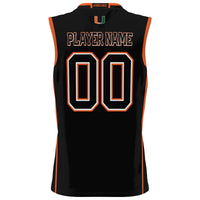 Miami Hurricanes Basketball Jersey, Black Lightweight Sportswear Jersey Shirt, Sleeveless Athletic Tank Jersey, Casual Gift for Men