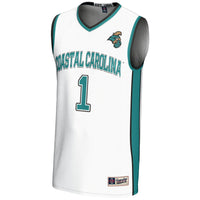 Coastal Carolina Chanticleers Basketball Jersey, White Sportswear Jersey Shirt, Sleeveless Athletic Tank Jersey, Casual Gift for Men