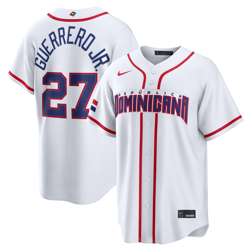 Vladimir Guerrero Jr. Dominican Republic Baseball Jersey, Sportswear Jersey Shirt, Lightweight Breathable Athletic Jersey, Casual Gift for Men