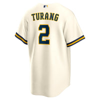 Brice Turang Milwaukee Brewers Baseball Jersey, Cream Sportswear Jersey Shirt, Lightweight Breathable Athletic Jersey, Casual Gift for Men
