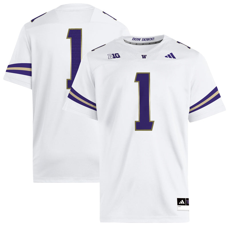 Washington Huskies Football Jersey, White Sportswear Jersey Shirt, Lightweight Breathable Athletic Jersey, Casual Gift for Men, Style 202538839