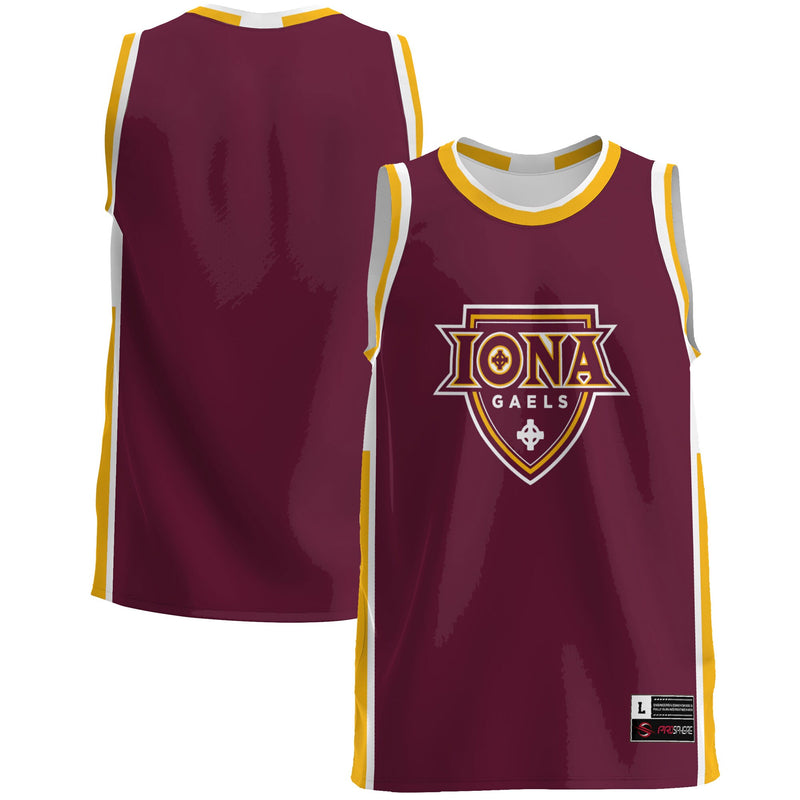 Iona University Gaels Basketball Jersey, Maroon Lightweight Sportswear Jersey Shirt, Sleeveless Athletic Tank Jersey, Casual Gift for Men