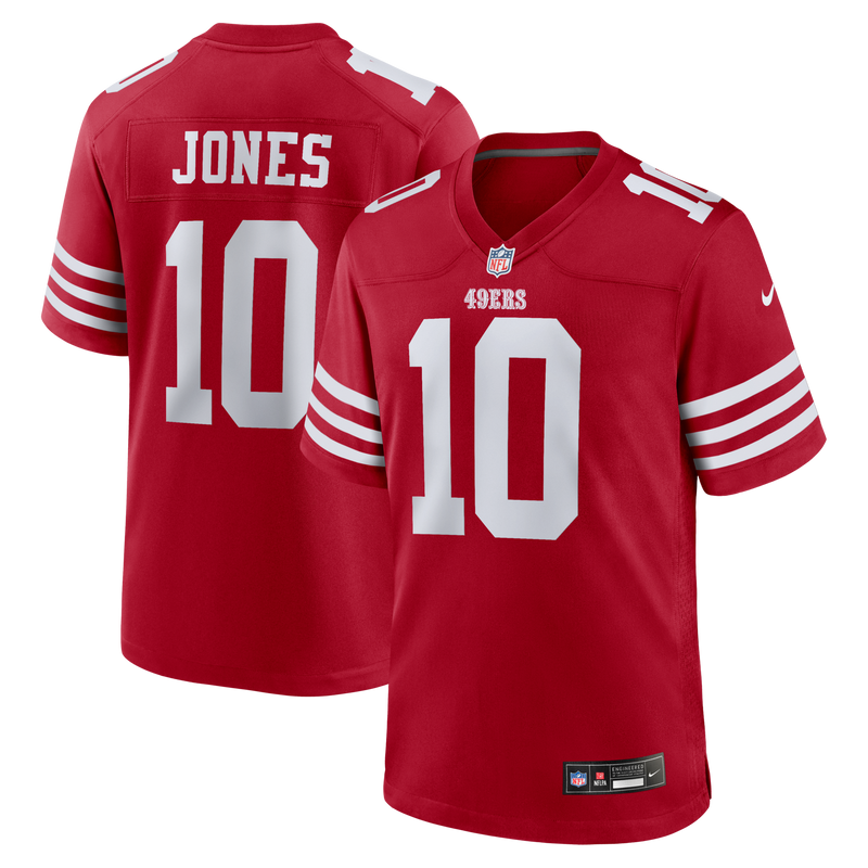 Mac Jones San Francisco 49ers Football Jersey, Scarlet Game Sportswear Jersey Shirt, Lightweight Breathable Athletic Jersey, Casual Gift for Men