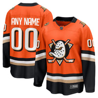 Anaheim Ducks Hockey Jersey, Orange Breakaway Sportswear Jersey Shirt, Long Sleeve Hockey Sweater Jersey, Casual Gift for Men, Style 202213065