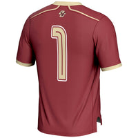 Boston College Eagles Lacrosse Jersey, Maroon Lightweight Sportswear Jersey Shirt, Lightweight Breathable Athletic Jersey, Casual Gift for Men