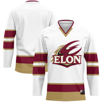 Elon Phoenix Hockey Jersey, White Sportswear Jersey Shirt, Long Sleeve Hockey Sweater Jersey, Casual Gift for Men