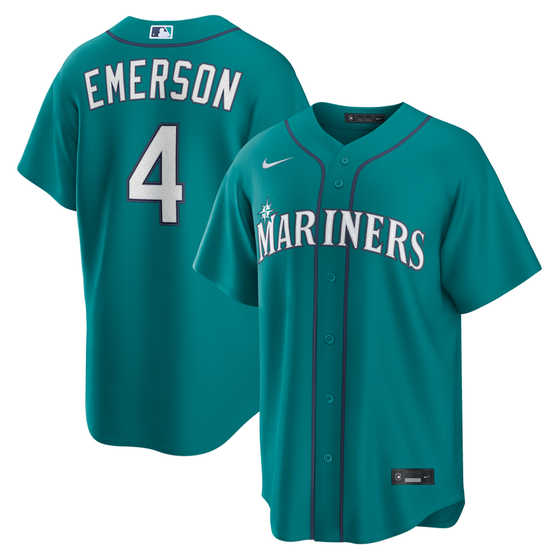 Colt Emerson Seattle Mariners Baseball Jersey, Teal Replica Sportswear Jersey Shirt, Lightweight Breathable Athletic Jersey, Casual Gift for Men