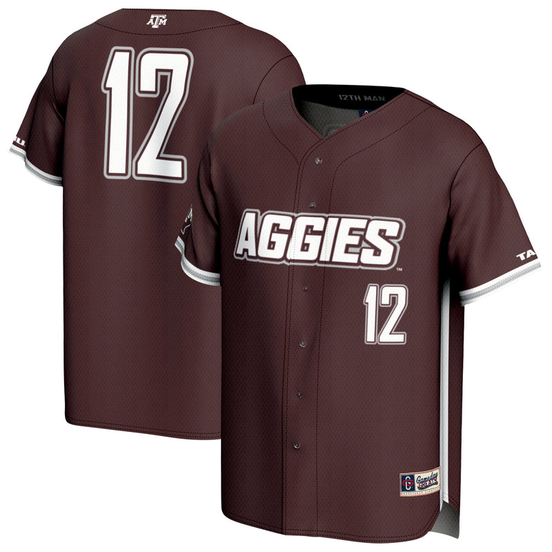 Texas A&M Aggies Lightweight Baseball Jersey, Maroon Sportswear Jersey Shirt, Lightweight Breathable Athletic Jersey, Casual Gift for Men