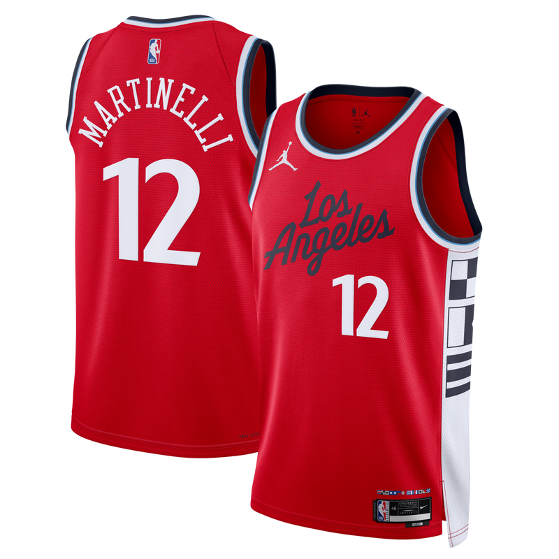 Nick Martinelli LA Clippers Basketball Jersey, Red Swingman Sportswear Jersey Shirt, Sleeveless Athletic Tank Jersey, Casual Gift for Men