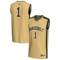 Vanderbilt Commodores Basketball Jersey, Gold Sportswear Jersey Shirt, Sleeveless Athletic Tank Jersey, Casual Gift for Men, Style 202219747