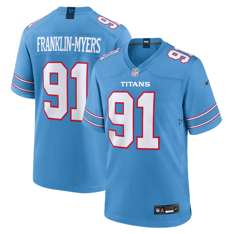 John Franklin-Myers Tennessee Titans Football Jersey, Light Sportswear Jersey Shirt, Lightweight Breathable Athletic Jersey, Casual Gift for Men