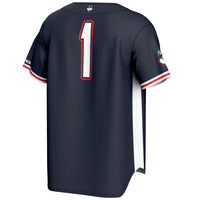 UConn Huskies Baseball Jersey, Navy Lightweight Sportswear Jersey Shirt, Lightweight Breathable Athletic Jersey, Casual Gift for Men