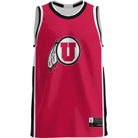 Utah Utes Basketball Jersey, Red Lightweight Sportswear Jersey Shirt, Sleeveless Athletic Tank Jersey, Casual Gift for Men