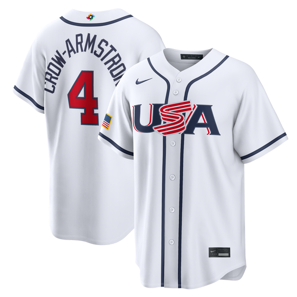 USA Baseball Pete Crow-Armstrong White 2026 World Baseball Classic Home Stadium Jersey