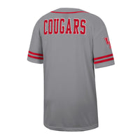 Houston Cougars Free Spirited Baseball Jersey, Gray Sportswear Jersey Shirt, Lightweight Breathable Athletic Jersey, Casual Gift for Men