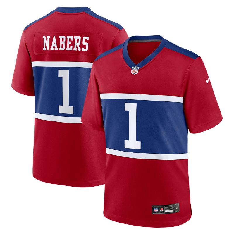 Malik Nabers New York Giants Football Jersey, Red Game Sportswear Jersey Shirt, Lightweight Breathable Athletic Jersey, Casual Gift for Men