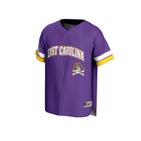 ECU Pirates Spirit Baseball Jersey, Purple Sportswear Jersey Shirt, Lightweight Breathable Athletic Jersey, Casual Gift for Men