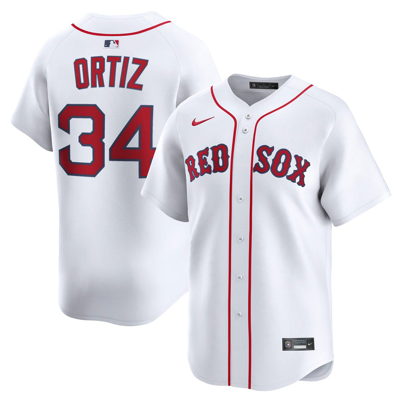 David Ortiz Boston Red Sox Baseball Jersey, White Limited Sportswear Jersey Shirt, Lightweight Breathable Athletic Jersey, Casual Gift for Men