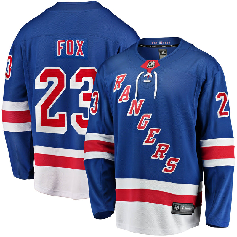 Adam Fox New York Rangers Hockey Jersey, Blue Replica Breakaway Sportswear Jersey Shirt, Long Sleeve Hockey Sweater Jersey, Casual Gift for Men