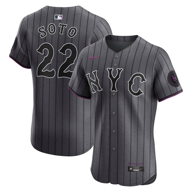 Juan Soto New York Mets Baseball Jersey, Gray Elite Sportswear Jersey Shirt, Lightweight Breathable Athletic Jersey, Casual Gift for Men