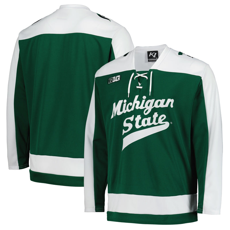 Michigan State Spartans Hockey Jersey, Green Replica Sportswear Jersey Shirt, Long Sleeve Hockey Sweater Jersey, Casual Gift for Men