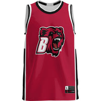 Bridgewater State Bears Basketball Jersey, Red Lightweight Sportswear Jersey Shirt, Sleeveless Athletic Tank Jersey, Casual Gift for Men