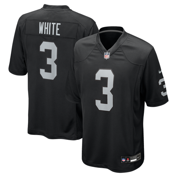 Las Vegas Raiders Zamir White Black Team Game Jersey
